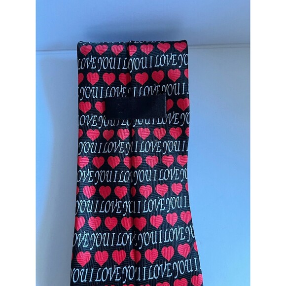 Men's Necktie I Love You Hearts Valentine's Day 56.5" Long 4" Wide - Picture 5 of 5
